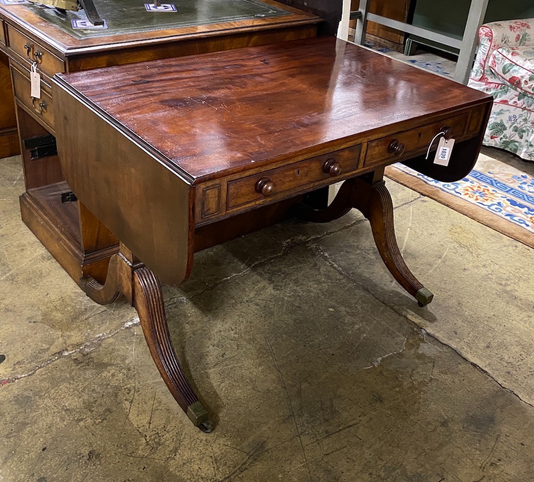 A Regency and later mahogany sofa table, width 96cm, depth 64cm, height 72cm